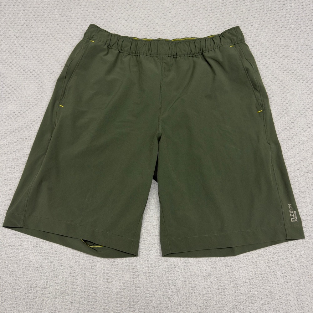 Eddie Bauer Flexion Amphib Shorts Mens Medium Green Hiking Water Shorts 9 Inseam